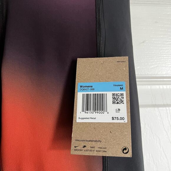 Nike Yoga Leggings NWT Medium Sunset Ombré Medium High Rise Athletic - Picture 3 of 5